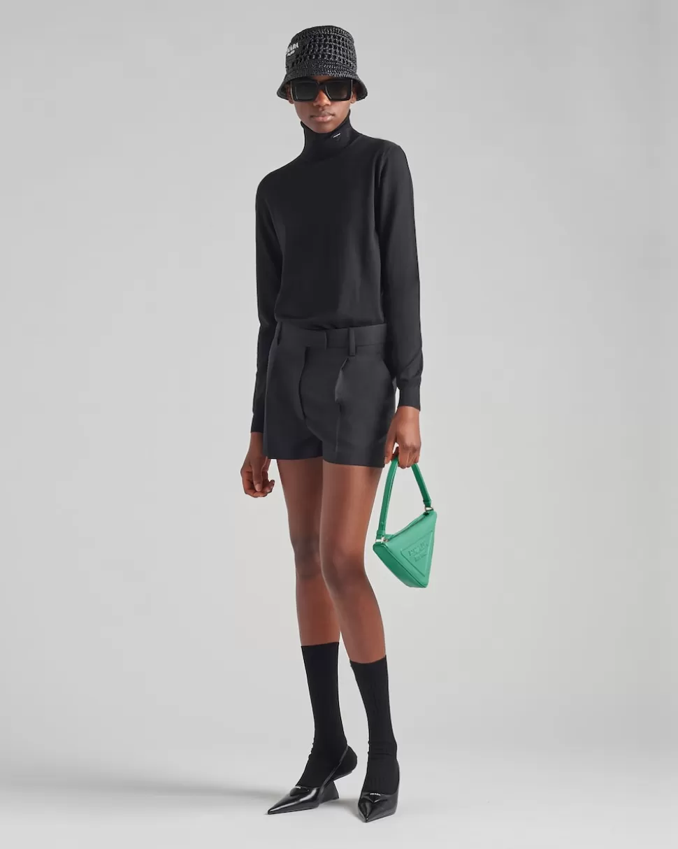 Outlet Prada Rollkragenpullover Aus Superfine-wool Schwarz