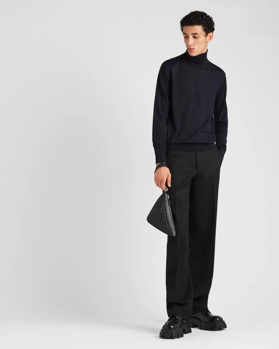 Cheap Prada Rollkragenpullover Aus Wolle Schwarz