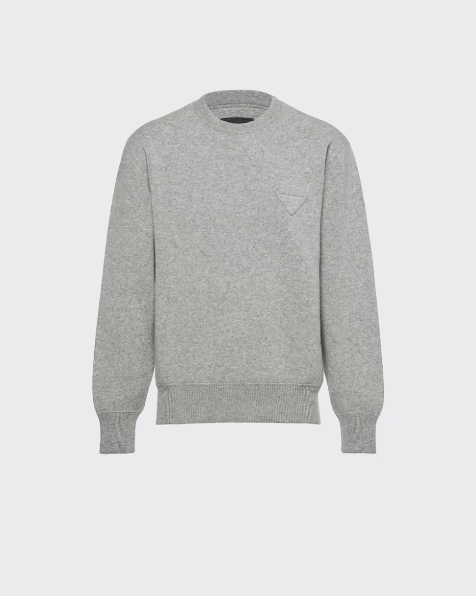 Clearance Prada Rundhalspullover Aus Kaschmir Schwarz