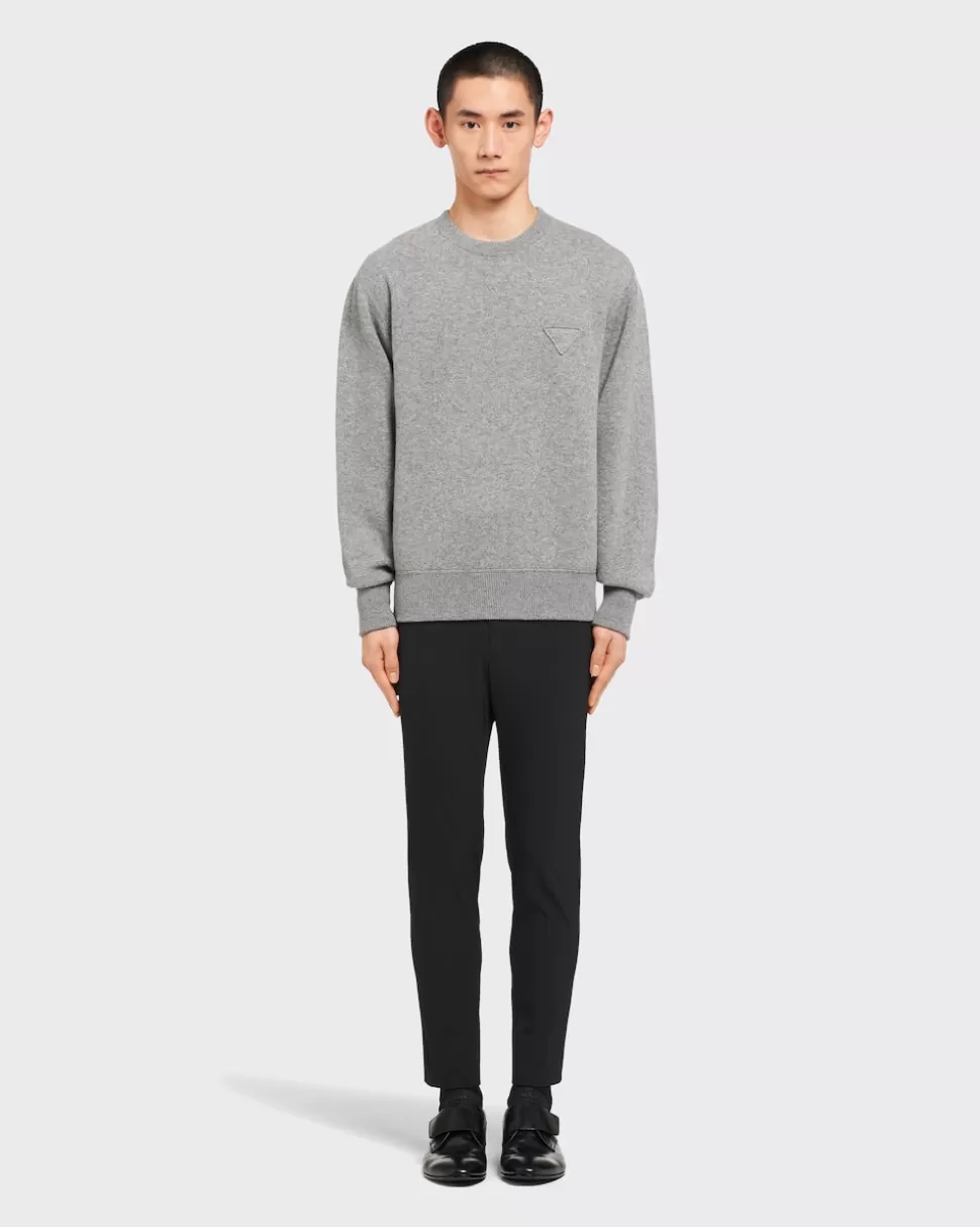Clearance Prada Rundhalspullover Aus Kaschmir Schwarz