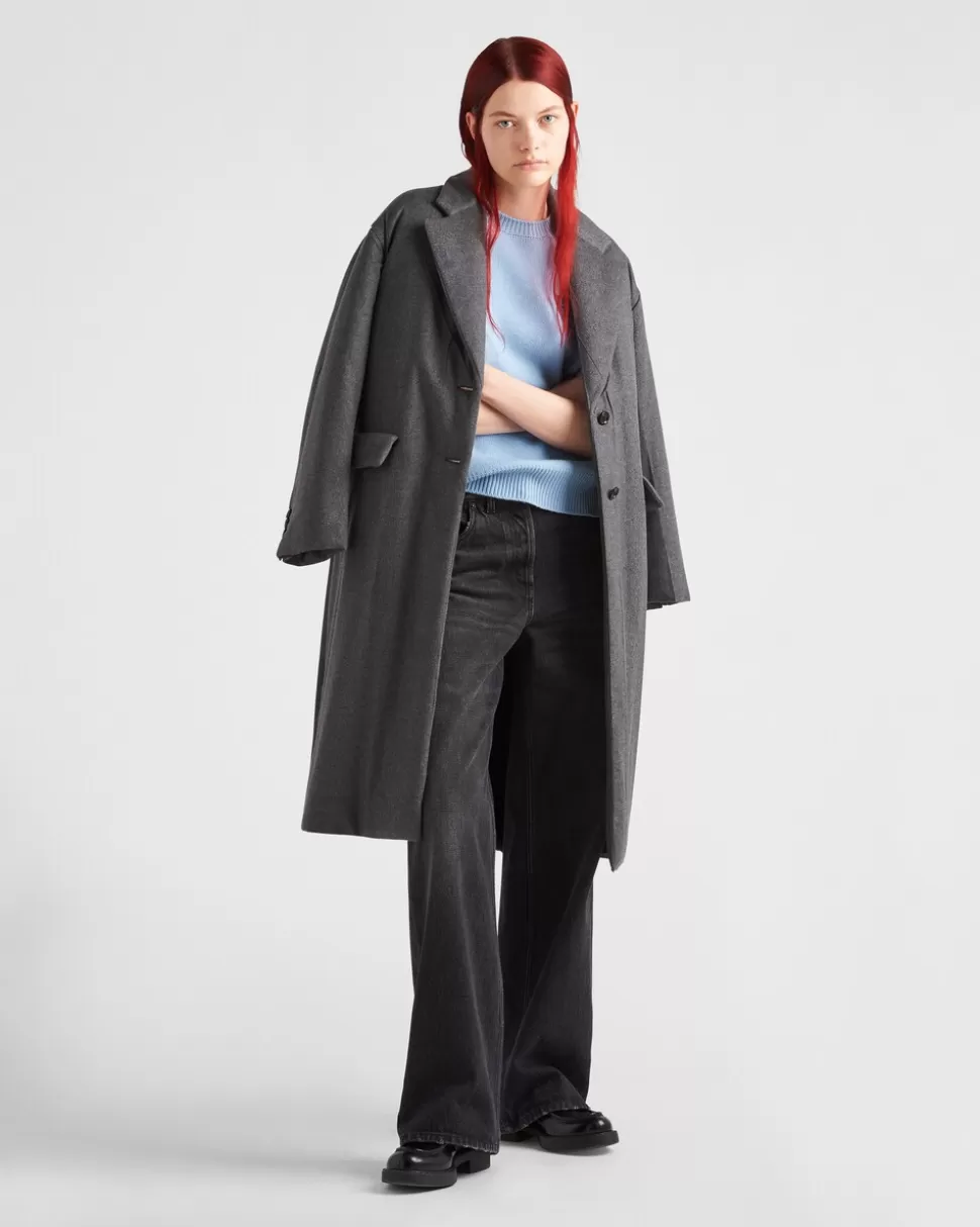 Store Prada Rundhalspullover Aus Kaschmir Rosa