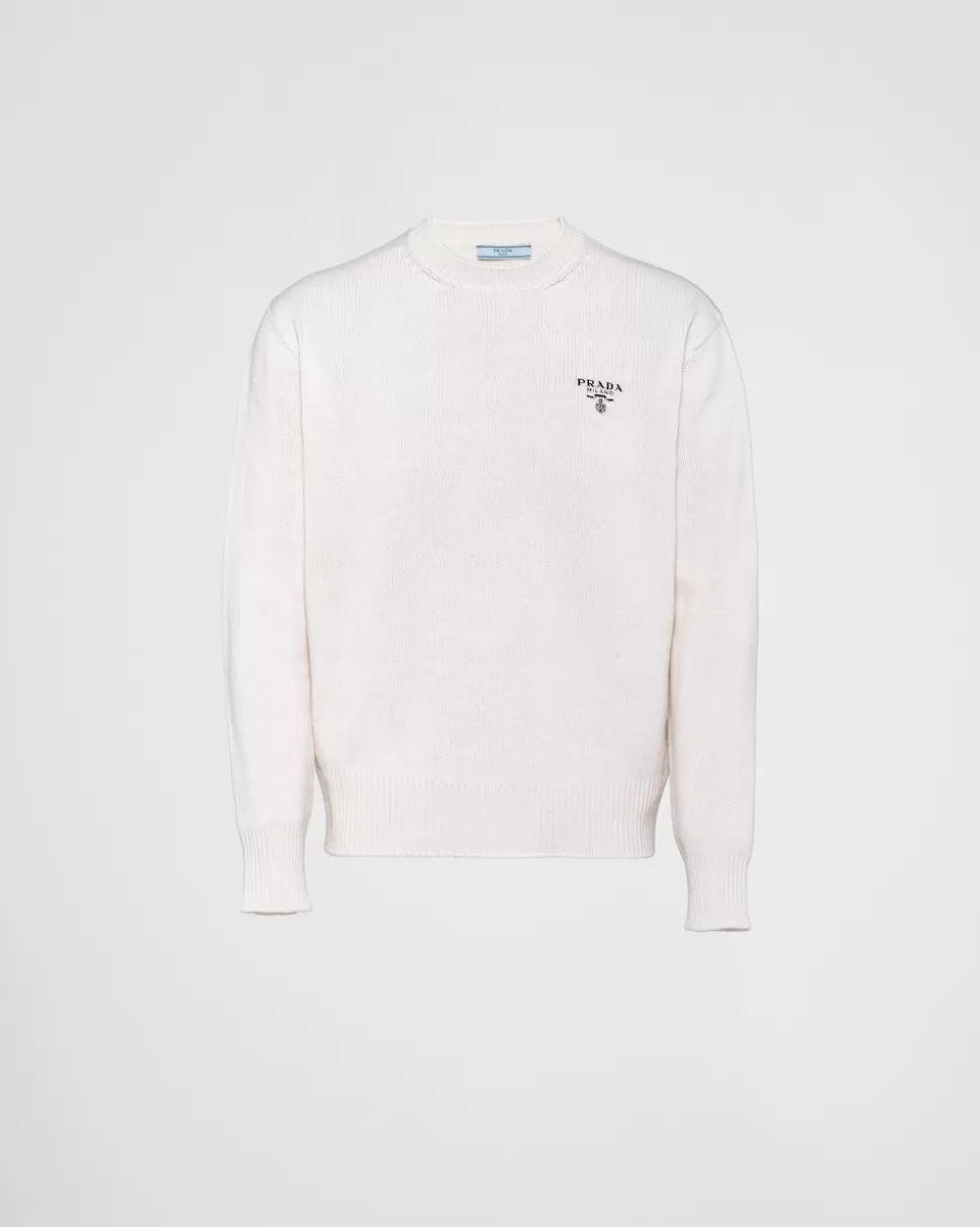Best Sale Prada Rundhalspullover Aus Kaschmir Kamelbraun