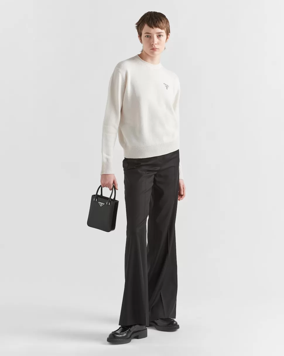 Best Sale Prada Rundhalspullover Aus Kaschmir Kamelbraun