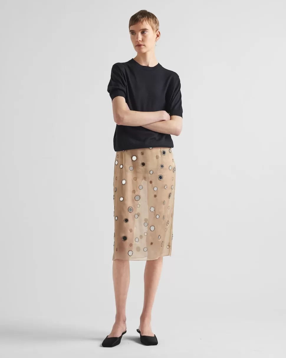 Store Prada Rundhalspullover Aus Kaschmir Blau