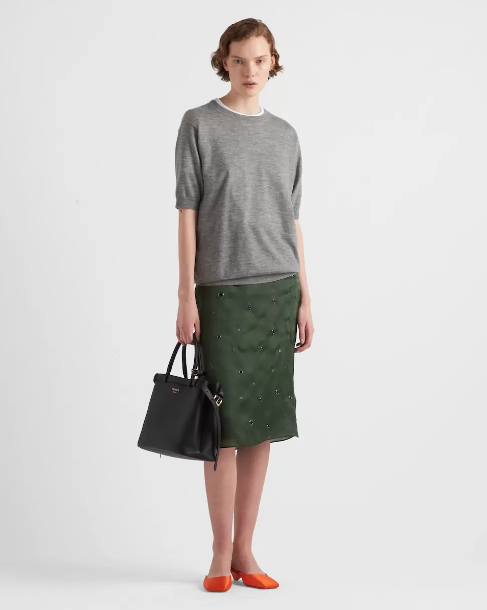 Best Sale Prada Rundhalspullover Aus Kaschmir Blau
