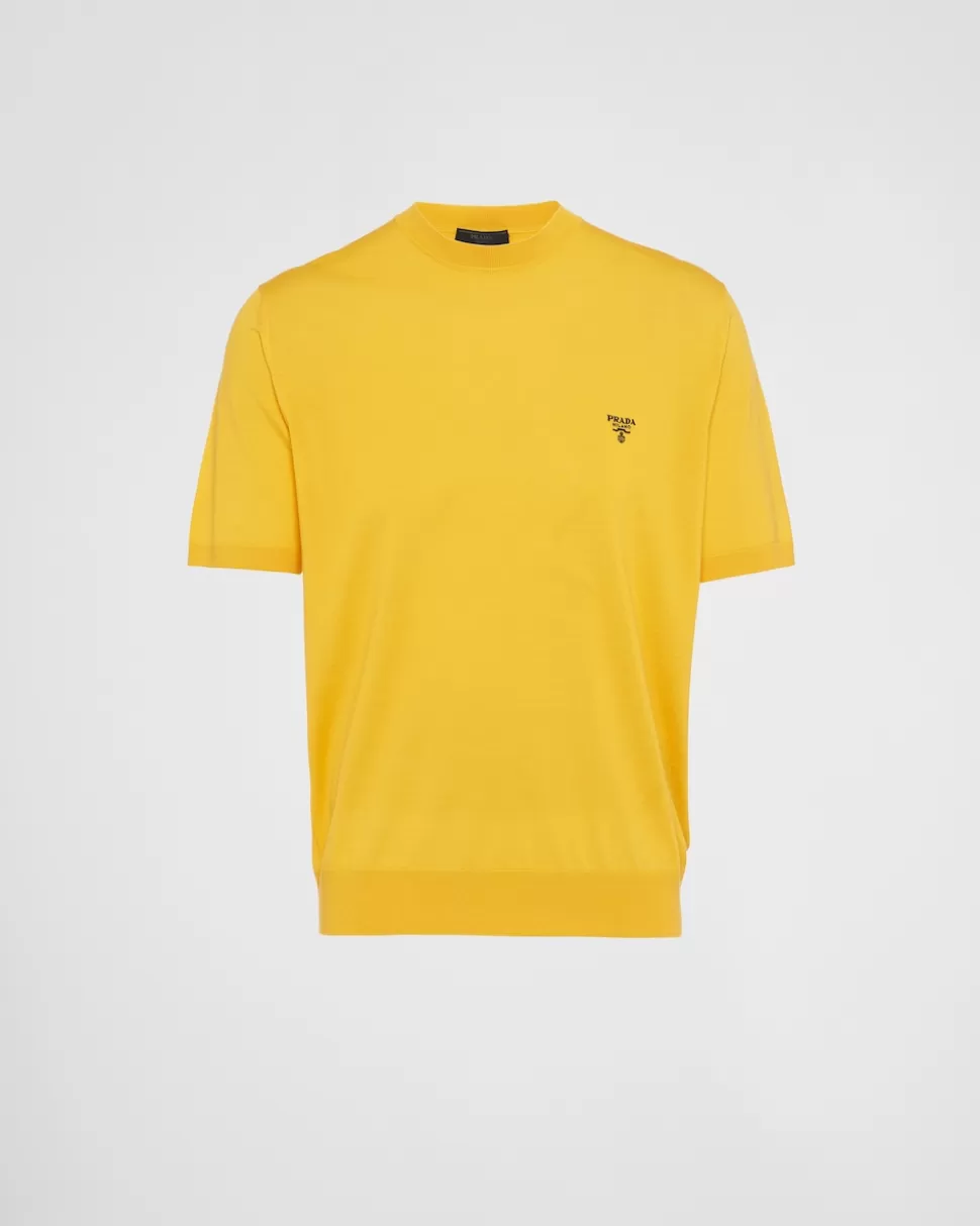 Cheap Prada Rundhalspullover Aus Superfeiner Wolle Schwarz