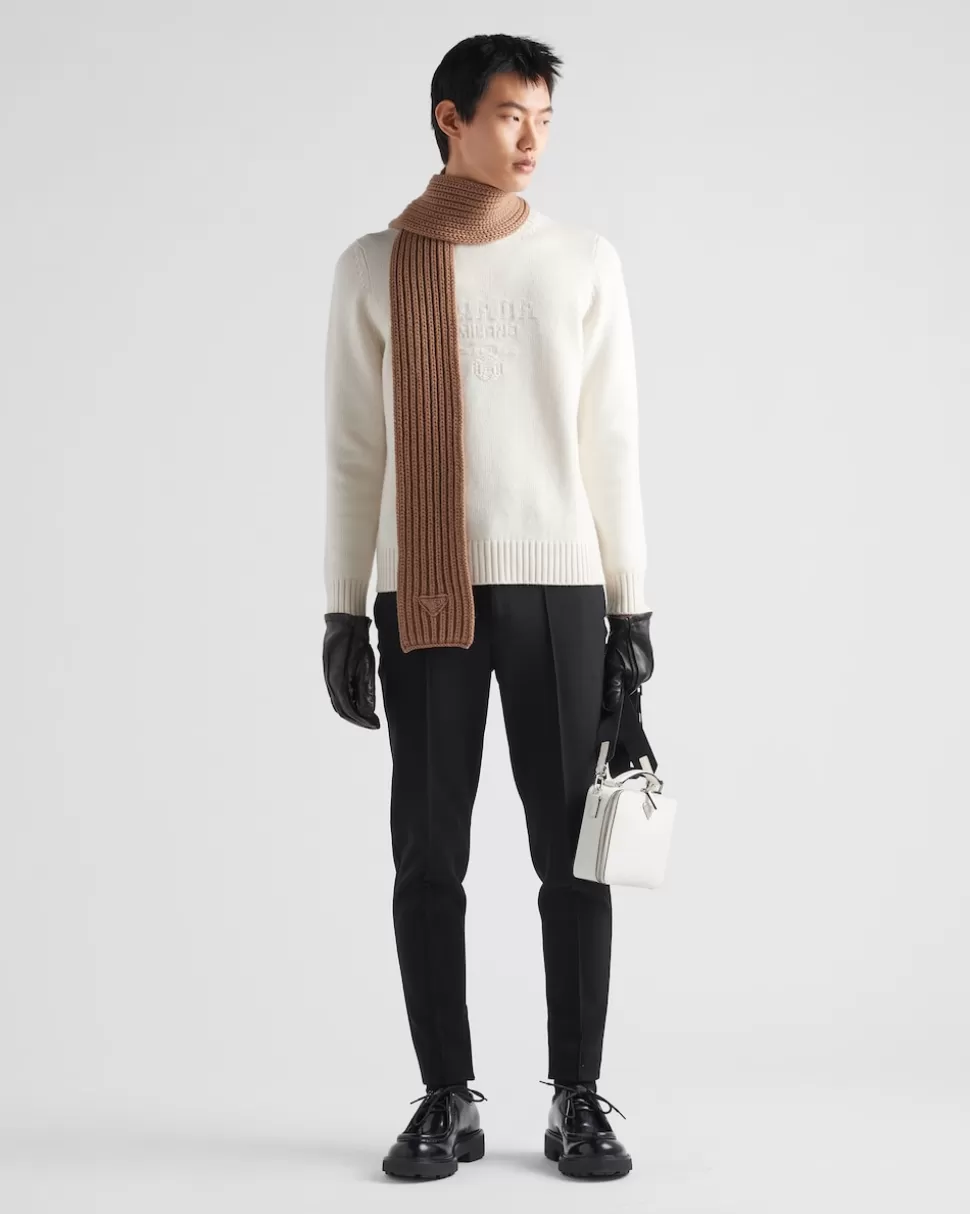 Cheap Prada Rundhalspullover Aus Wolle Und Kaschmir Blau