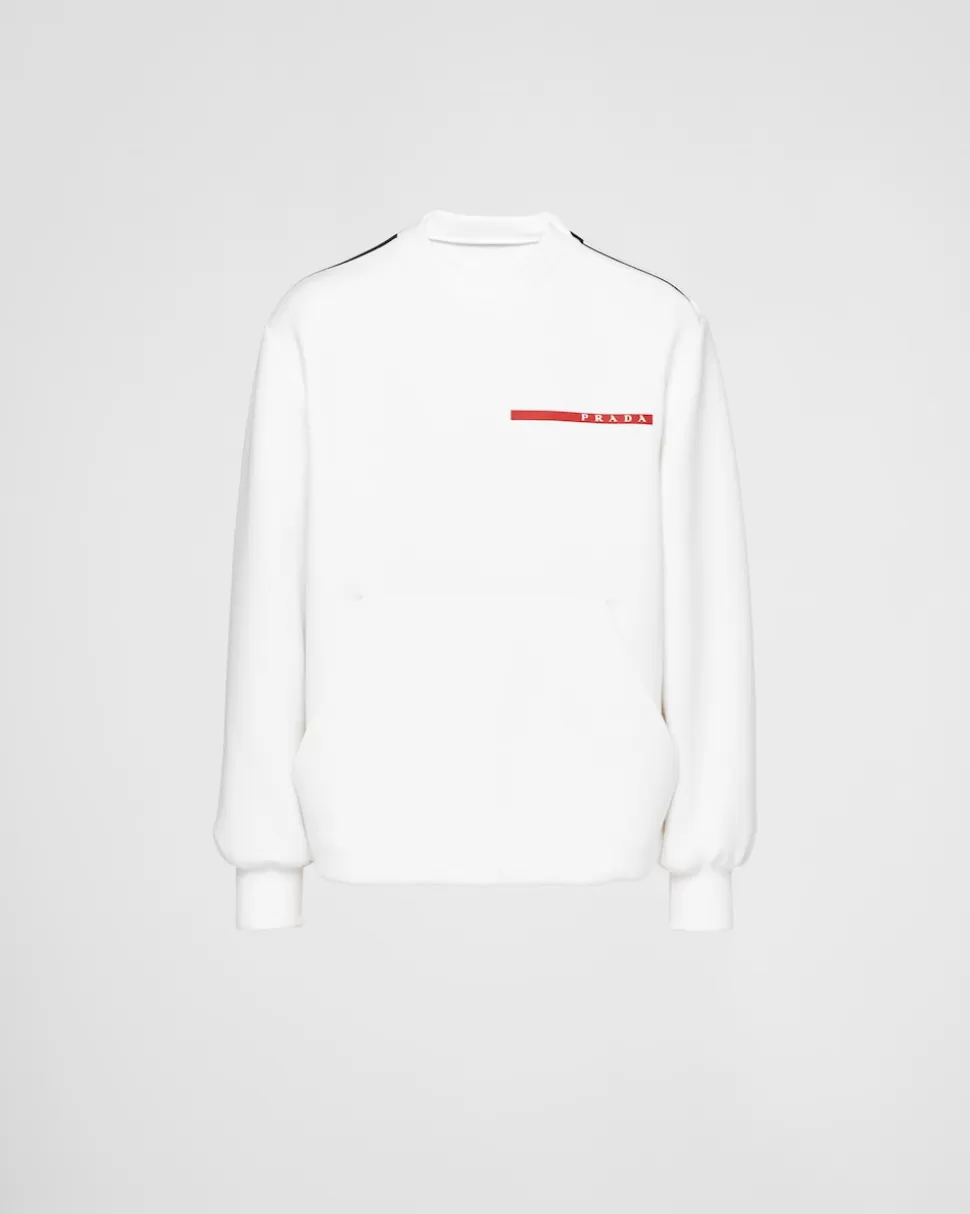 Cheap Prada Rundhals-sweatshirt Aus Double Jersey Weiss