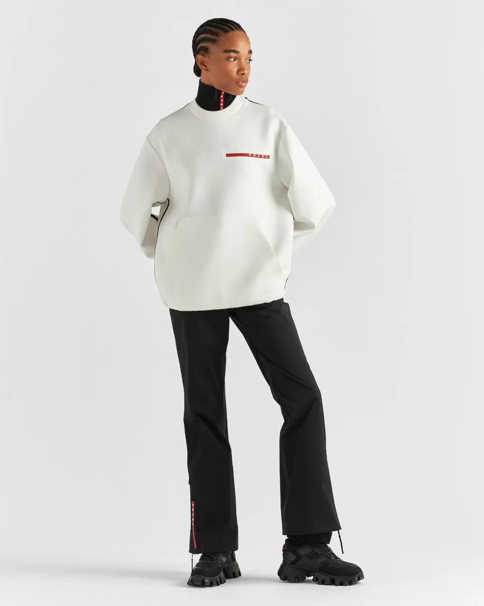 Cheap Prada Rundhals-sweatshirt Aus Double Jersey Weiss