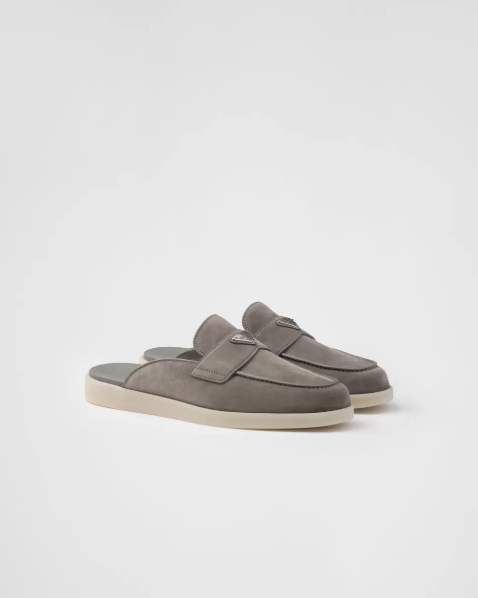 Flash Sale Prada Sabots Aus Wildleder Blau