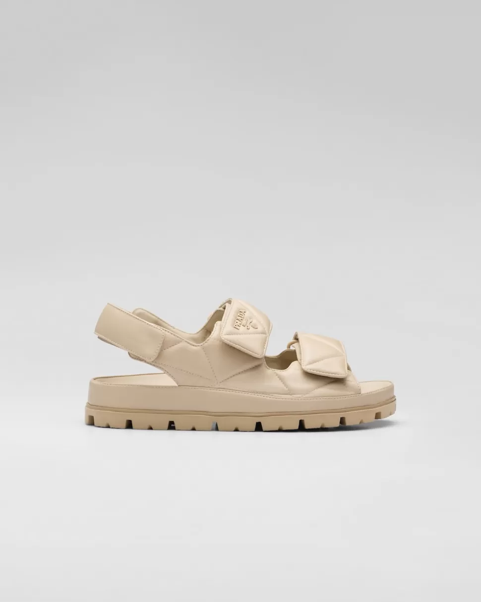 Clearance Prada Sandalen Aus Gepolstertem Nappaleder Schwarz