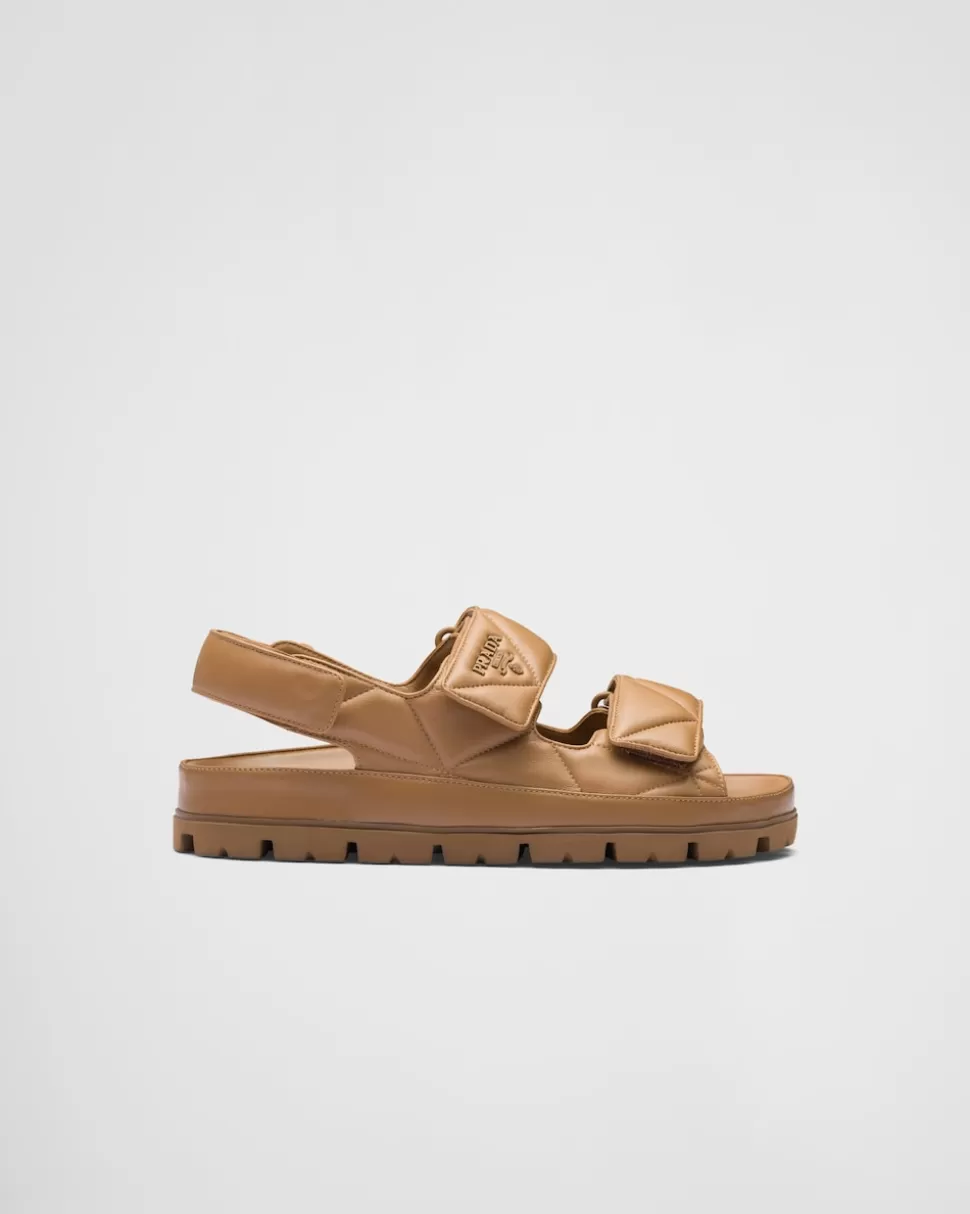 Sale Prada Sandalen Aus Gepolstertem Nappaleder Schwarz