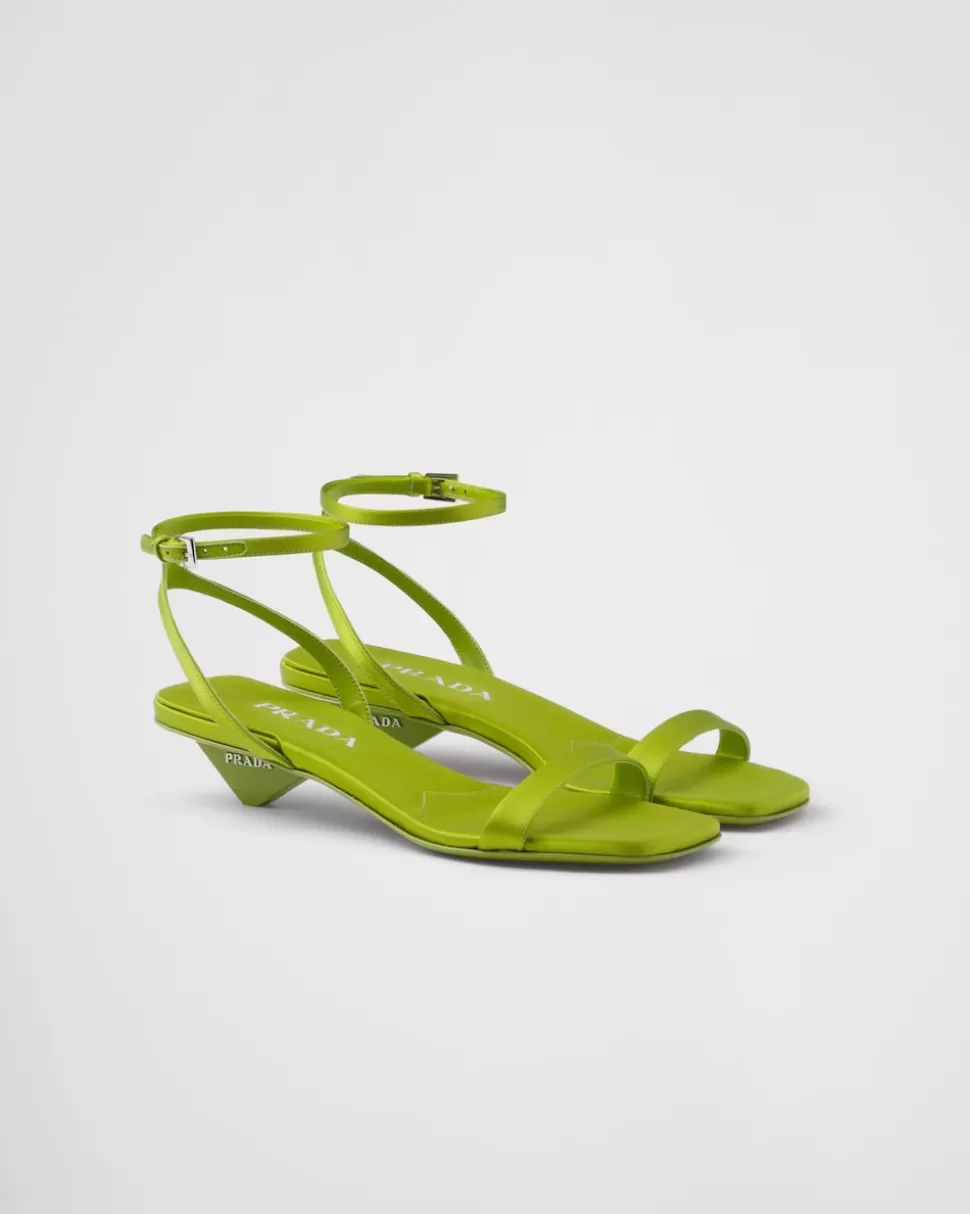 Cheap Prada Sandalen Aus Satin Schwarz