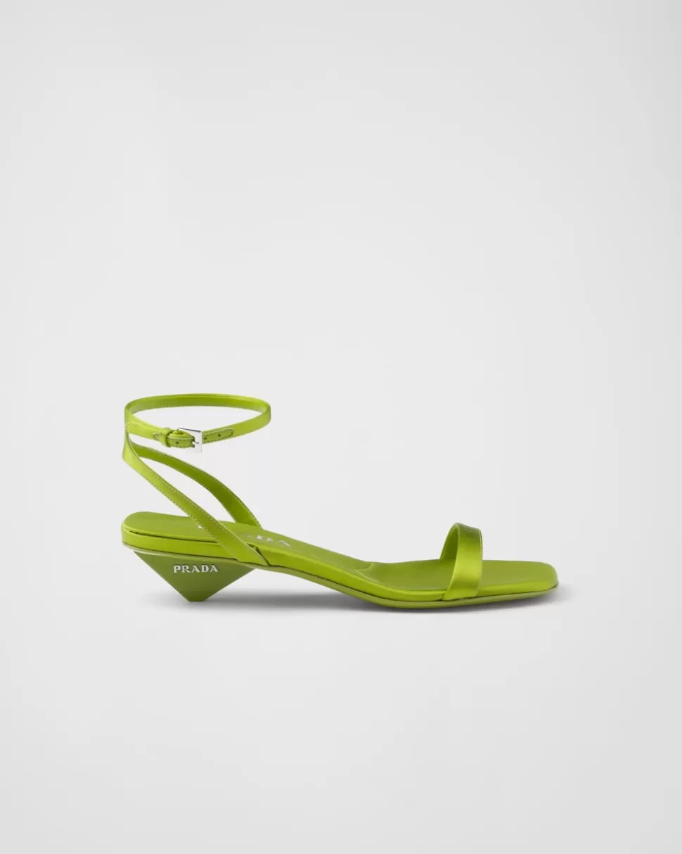 Cheap Prada Sandalen Aus Satin Schwarz