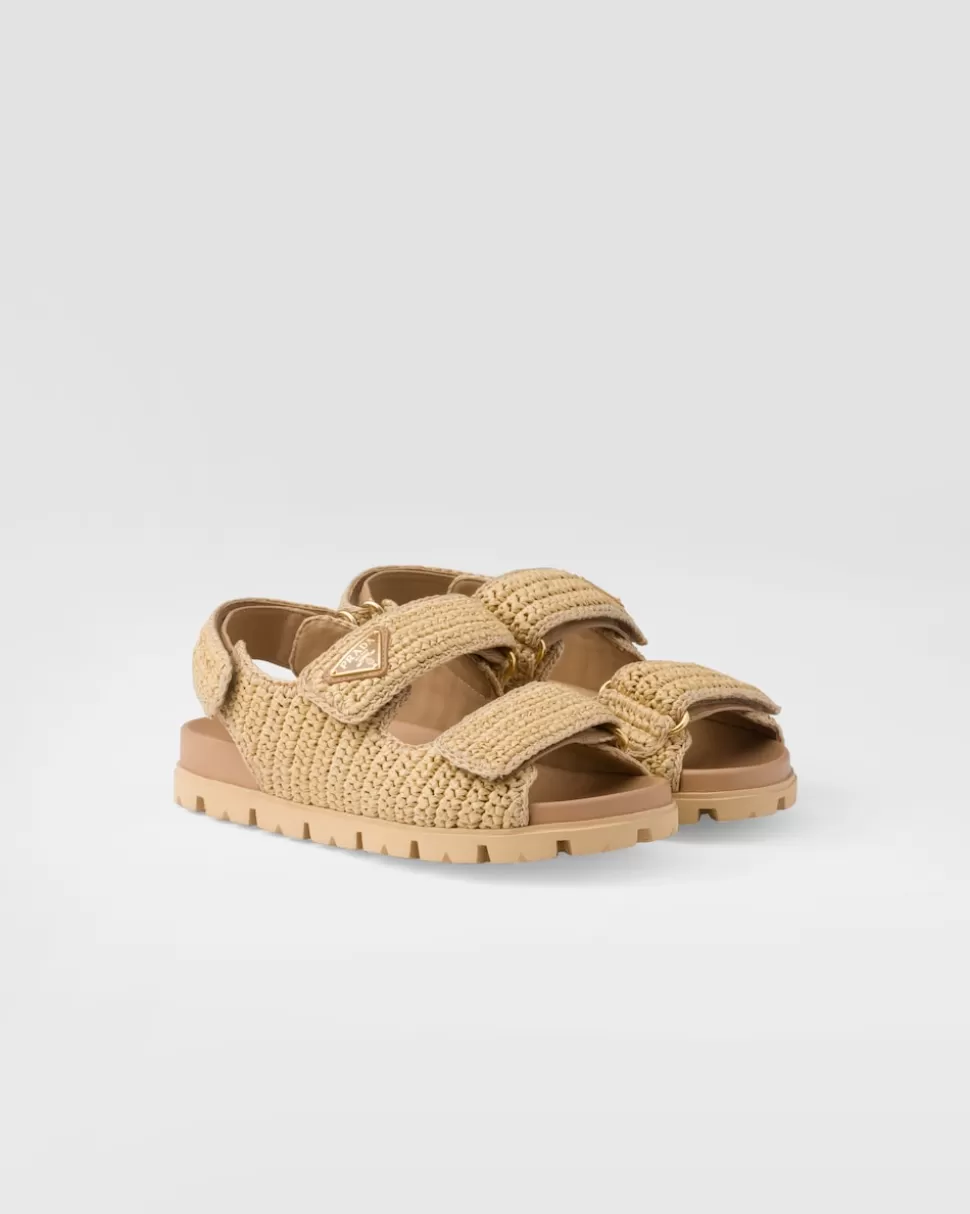 Online Prada Sandalen Aus Webstoff Schwarz