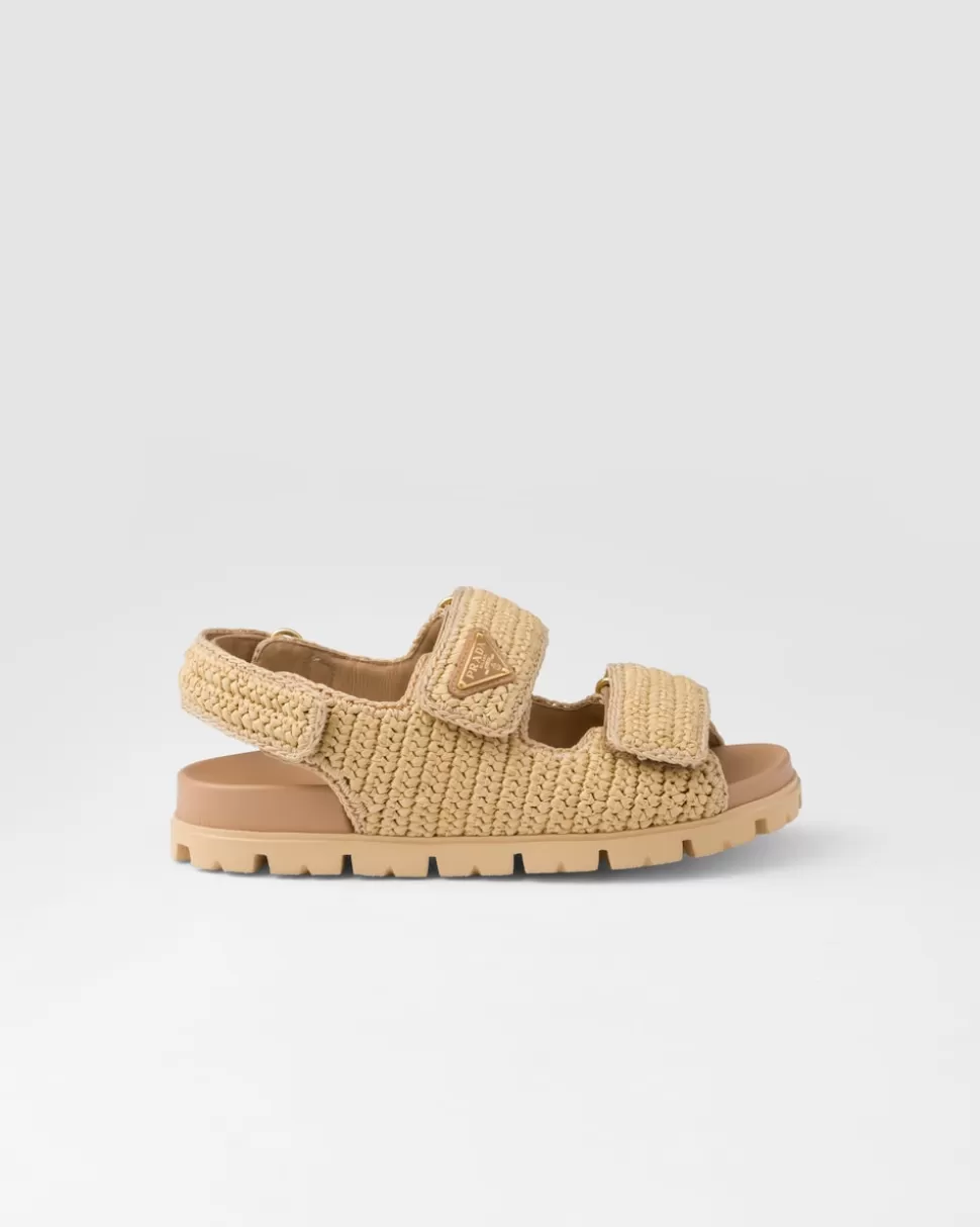 Online Prada Sandalen Aus Webstoff Schwarz