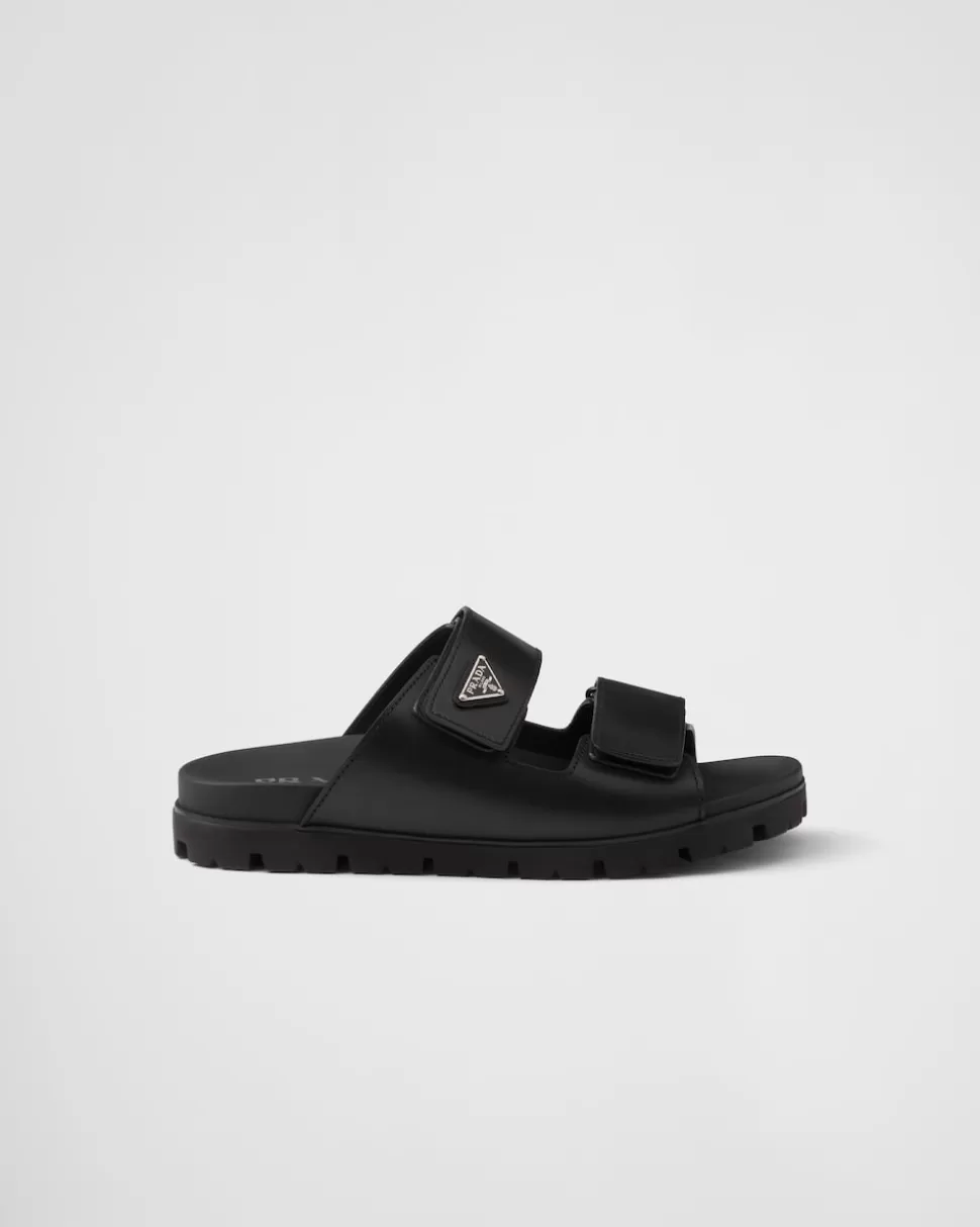Flash Sale Prada Sandalen Mit Riemen Aus Leder Schwarz