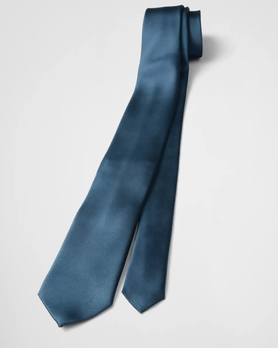 Cheap Prada Satinkrawatte Schwarz