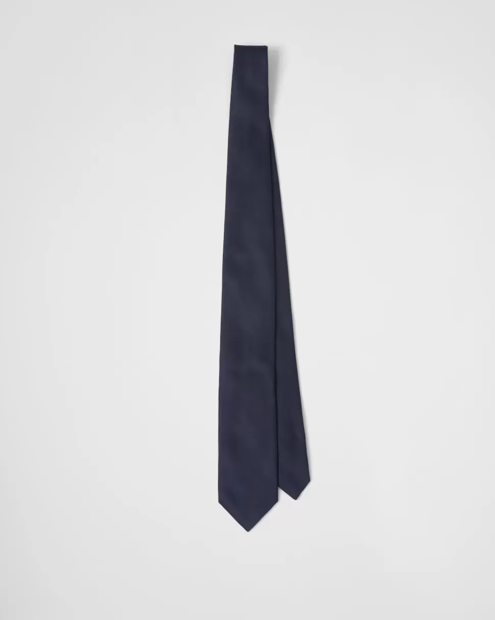 Best Sale Prada Satinkrawatte Schwarz