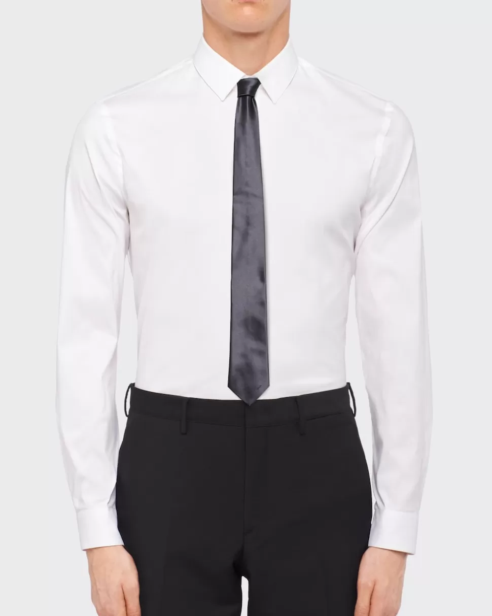 Outlet Prada Satin-krawatte Schwarz