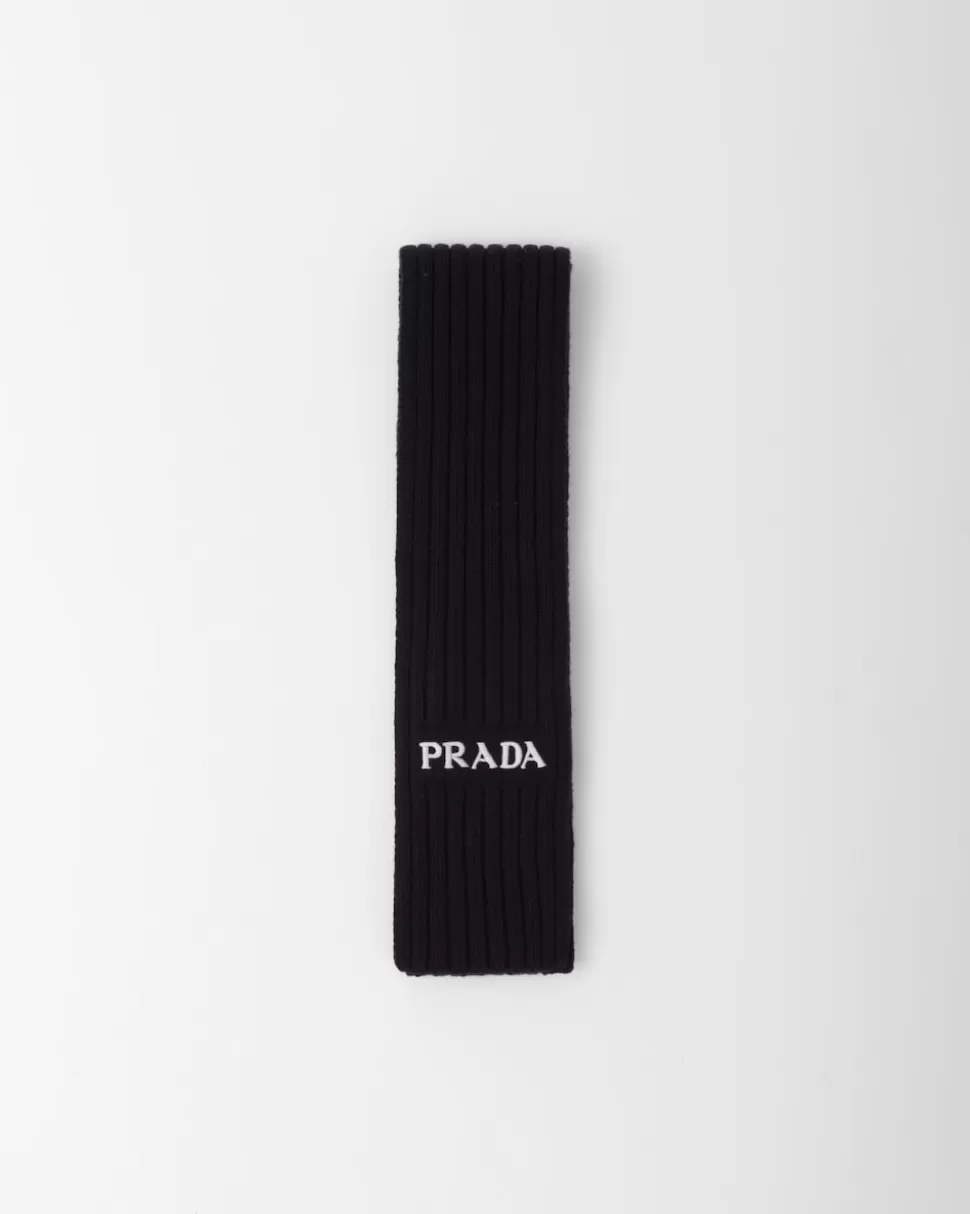 Outlet Prada Schal Aus Kaschmir Und Wolle Schwarz