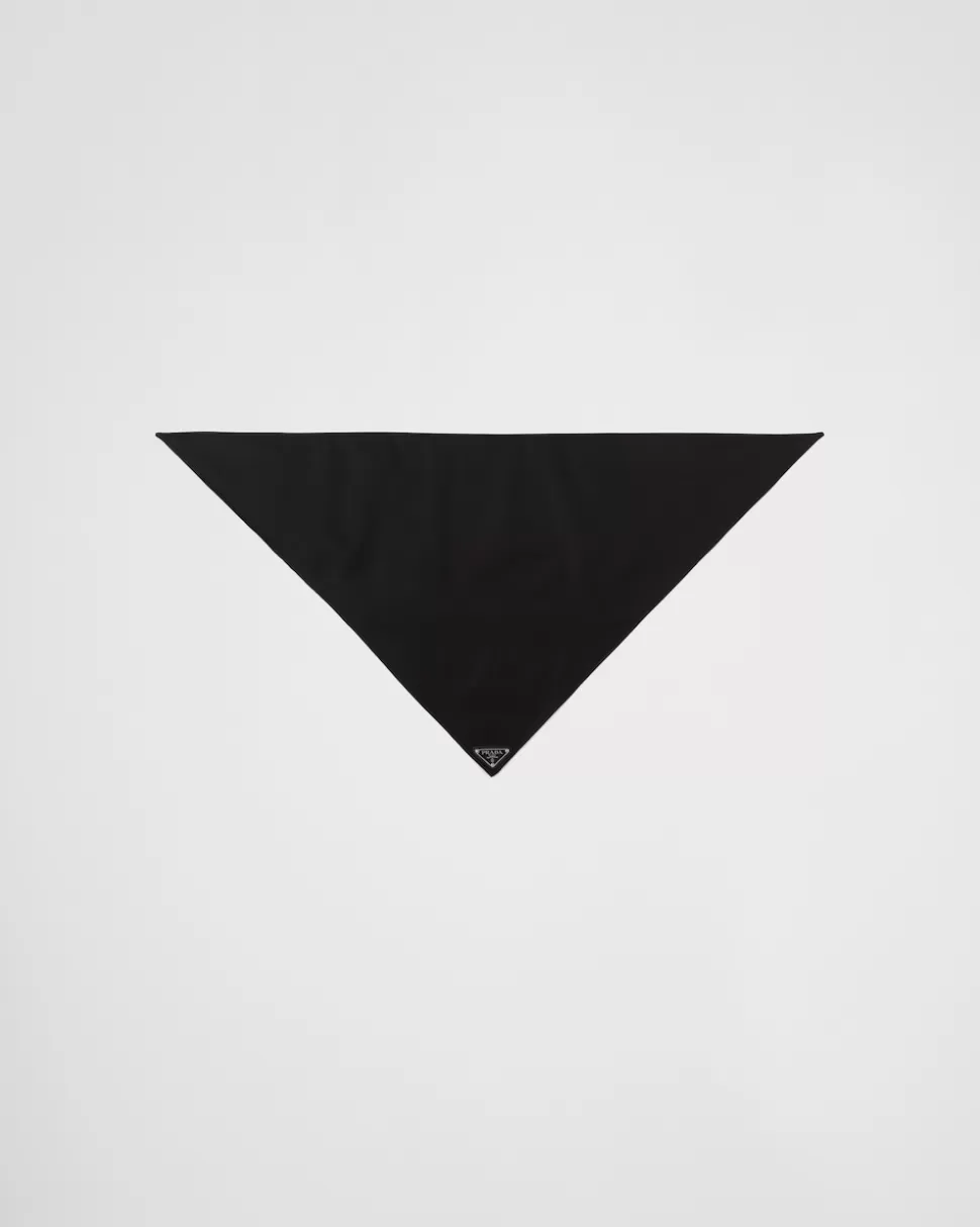 Shop Prada Schal Aus Re-nylon Schwarz