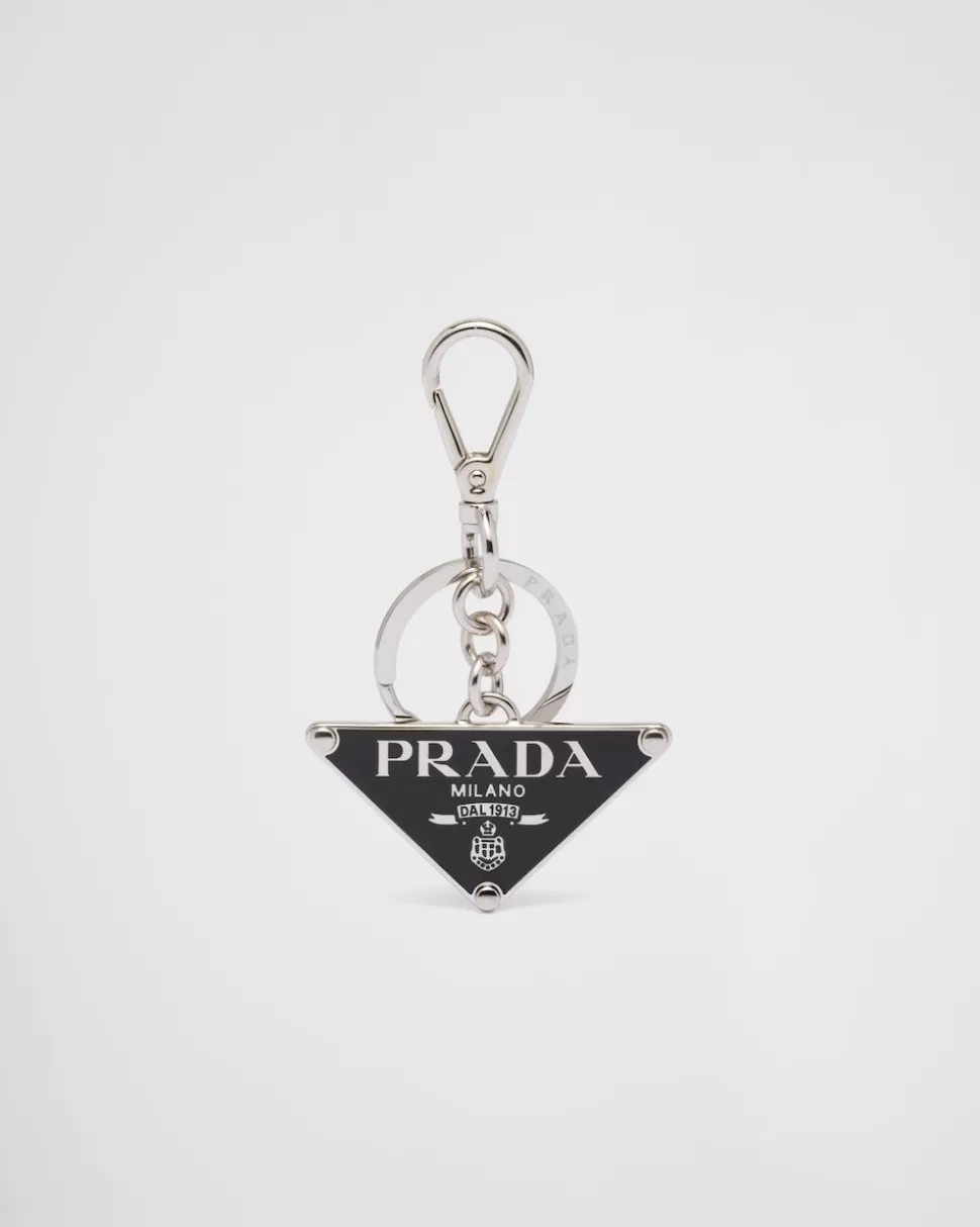 Fashion Prada Schlüsselanhänger Aus Metall Stahl/Weiss