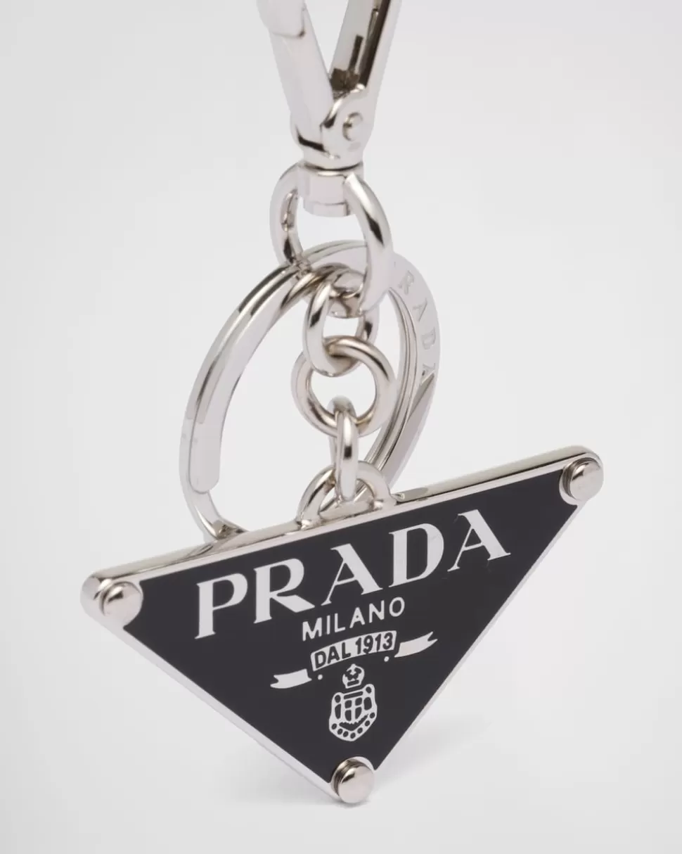 Fashion Prada Schlüsselanhänger Aus Metall Stahl/Weiss