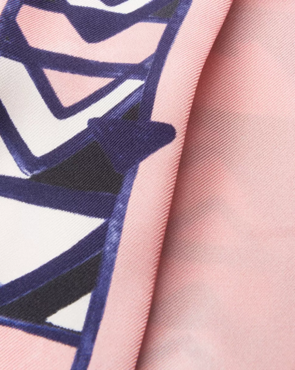 Outlet Prada Schmaler Bedruckter Schal Aus Twill Rosa/Schwarz