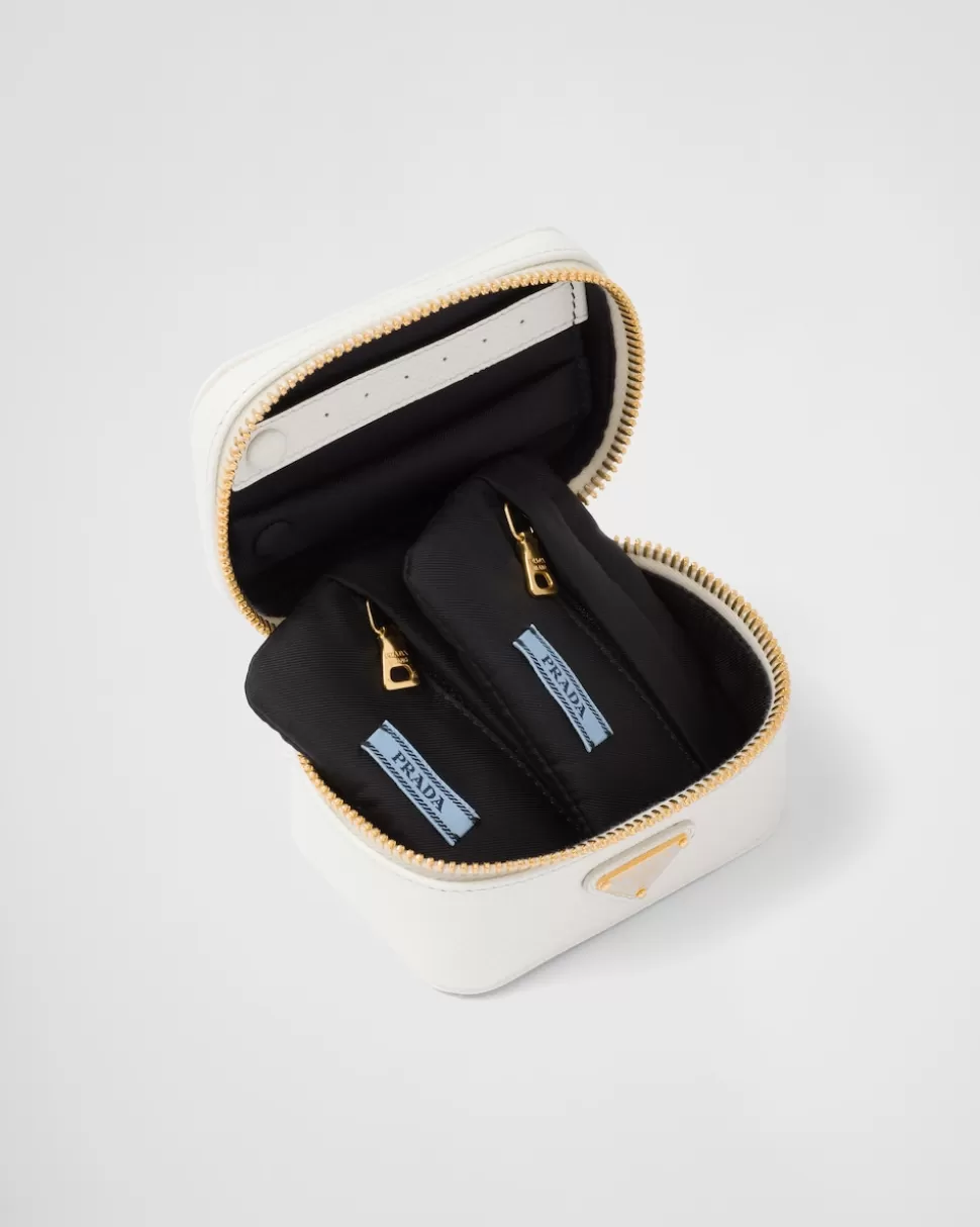 New Prada Schmuck-kosmetiktasche Aus Saffiano-leder Schwarz