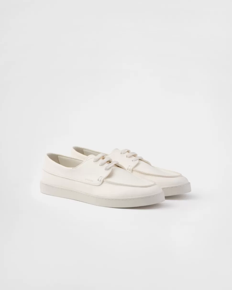 Cheap Prada Schnürschuhe Aus Leder Ostseeblau