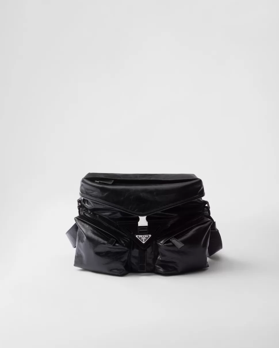 Cheap Prada Schultertasche Aus Leder Schwarz