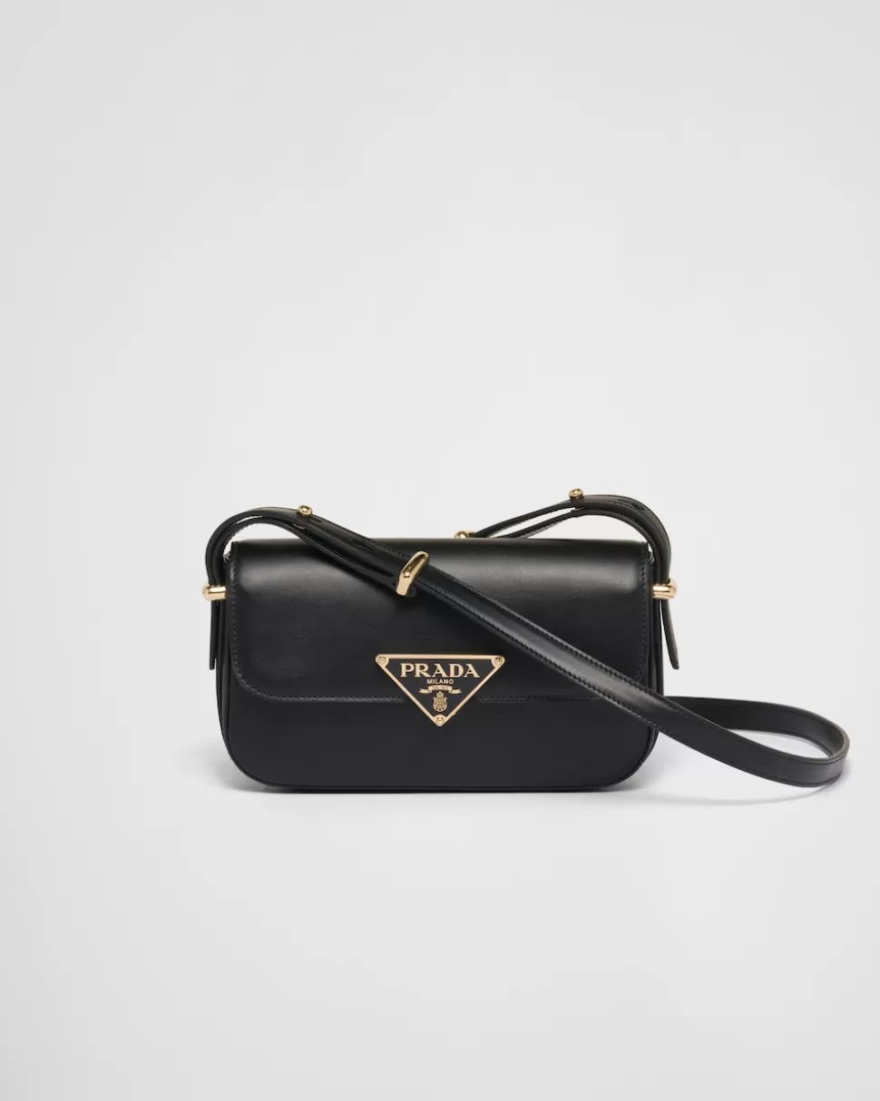 Store Prada Schultertasche Aus Leder Schwarz