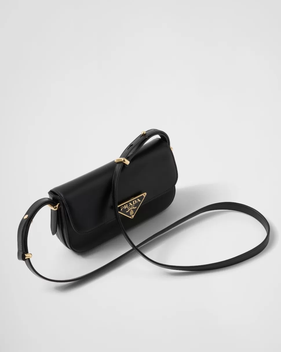 Store Prada Schultertasche Aus Leder Schwarz