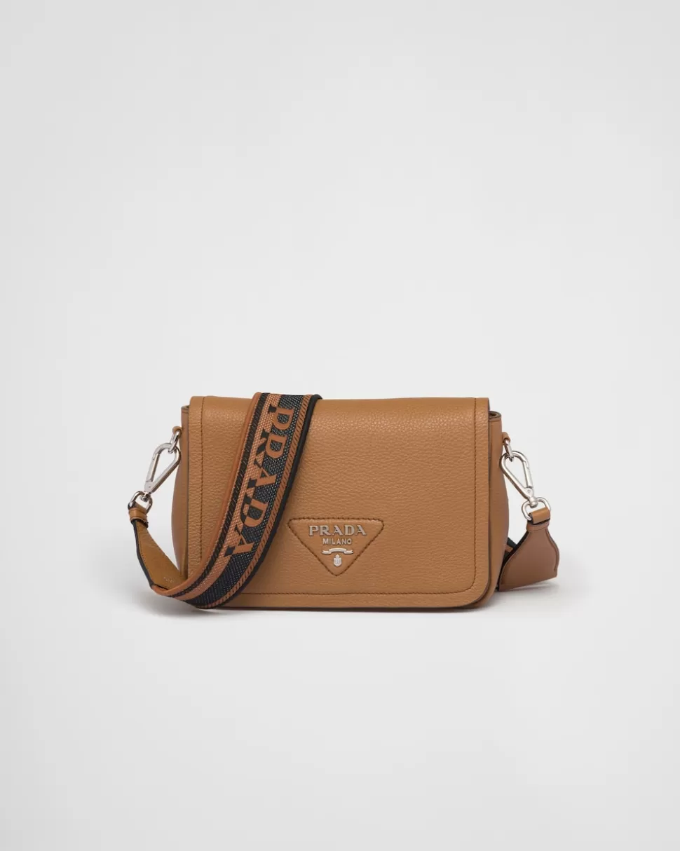 Discount Prada Schultertasche Aus Leder Schwarz