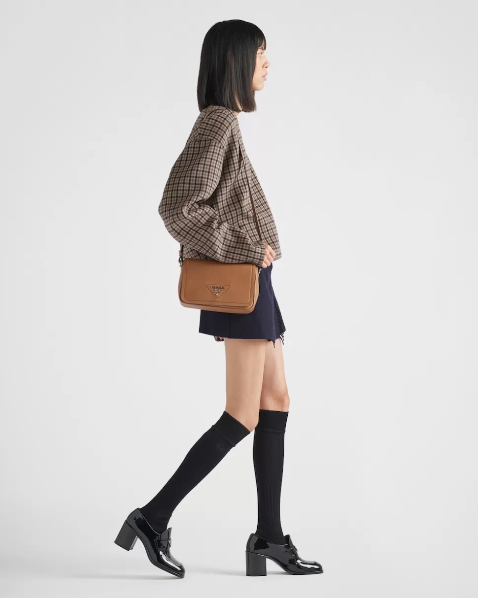 Discount Prada Schultertasche Aus Leder Schwarz