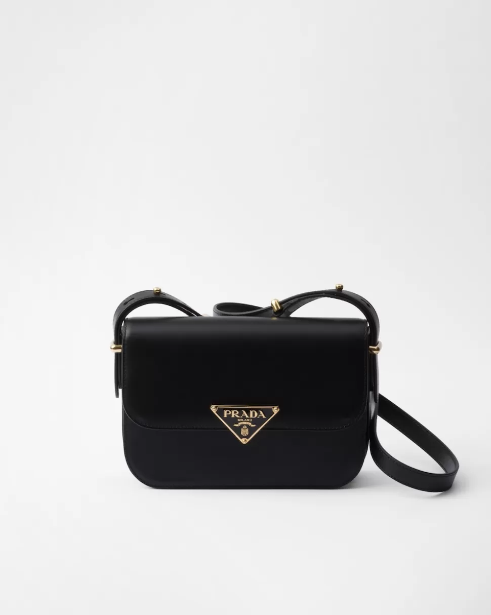 Store Prada Schultertasche Aus Leder Schwarz