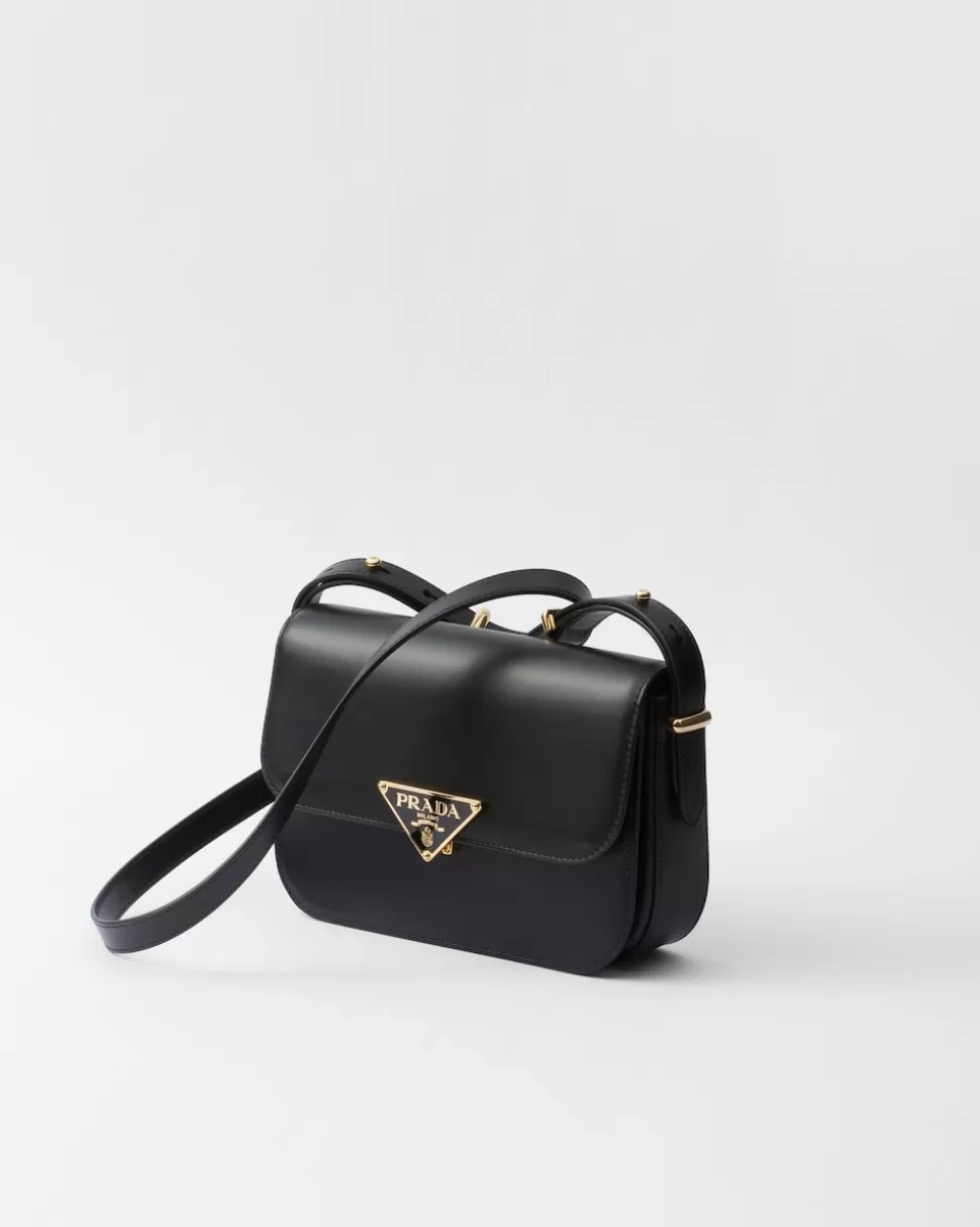 Store Prada Schultertasche Aus Leder Schwarz