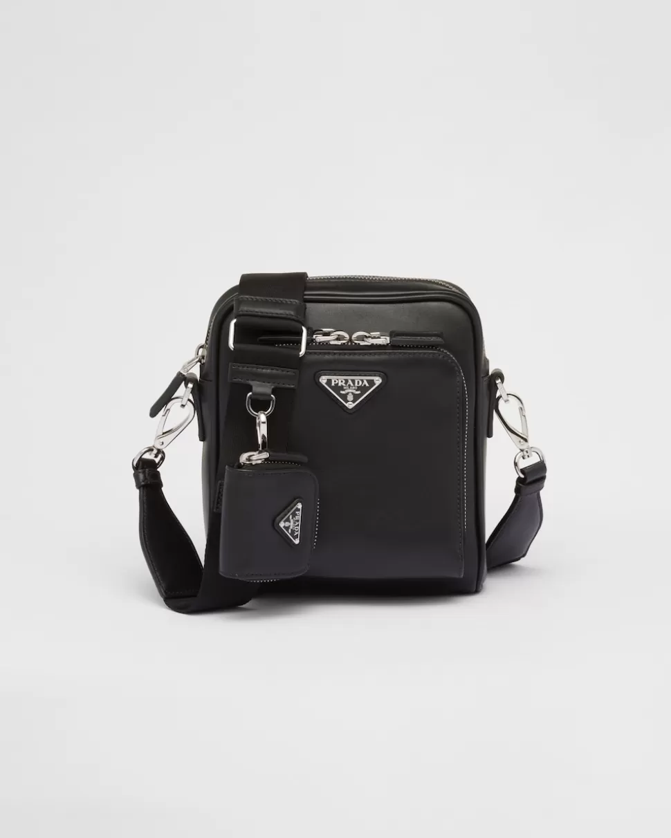 Hot Prada Schultertasche Aus Leder Mit Pouch Schwarz