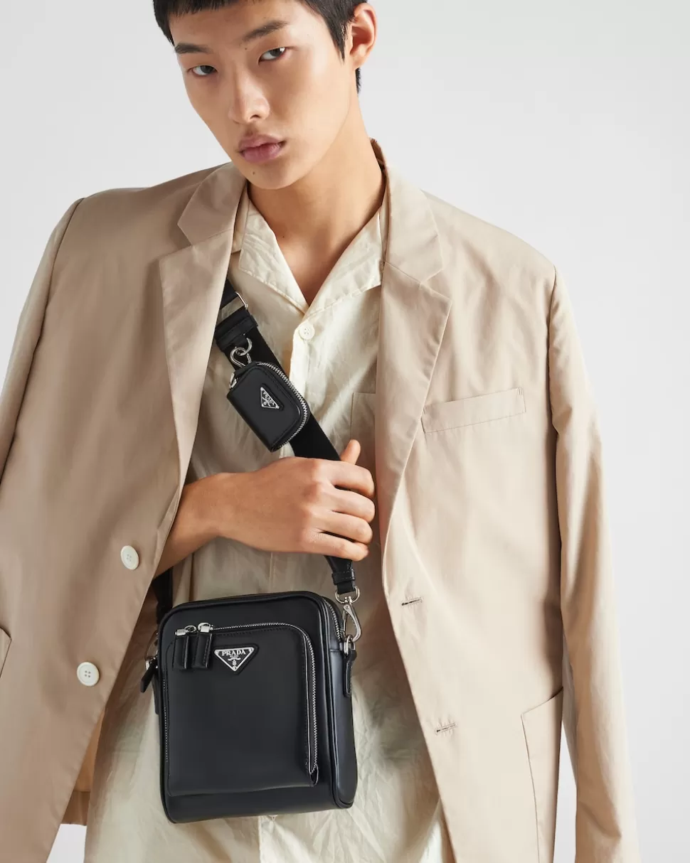Hot Prada Schultertasche Aus Leder Mit Pouch Schwarz