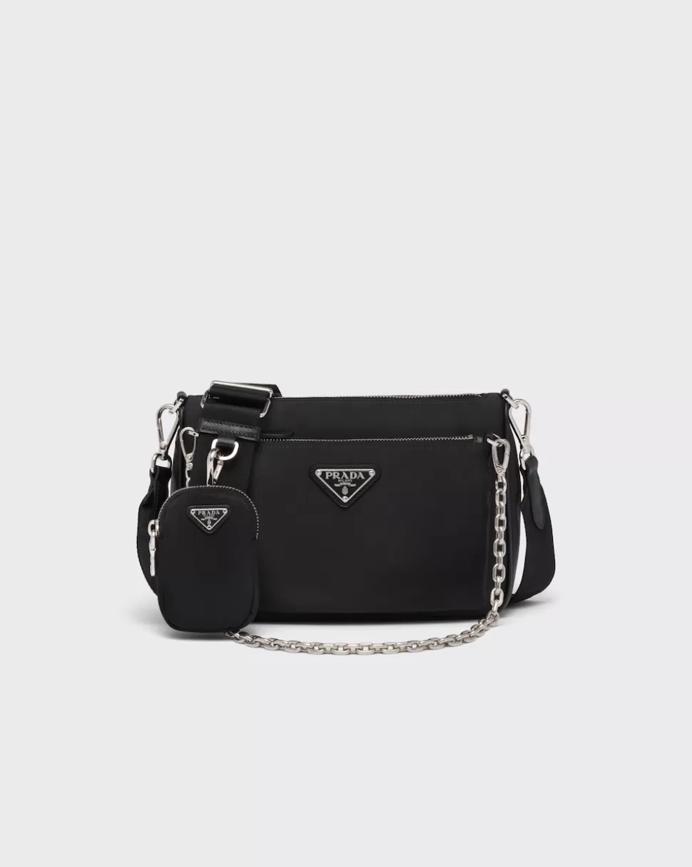 Store Prada Schultertasche Aus Re-nylon Schwarz