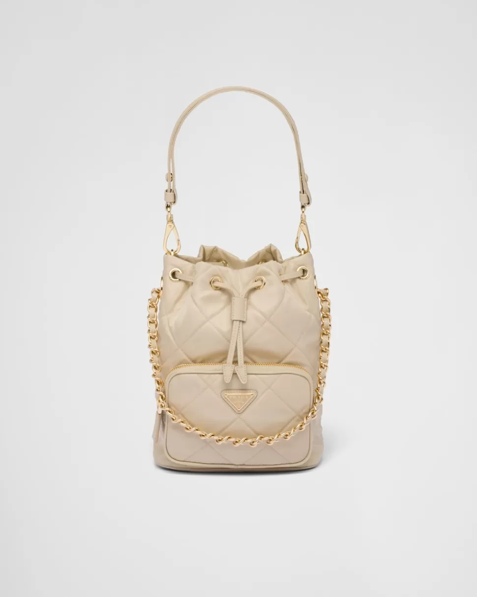 Shop Prada Schultertasche Aus Re-nylon Schwarz