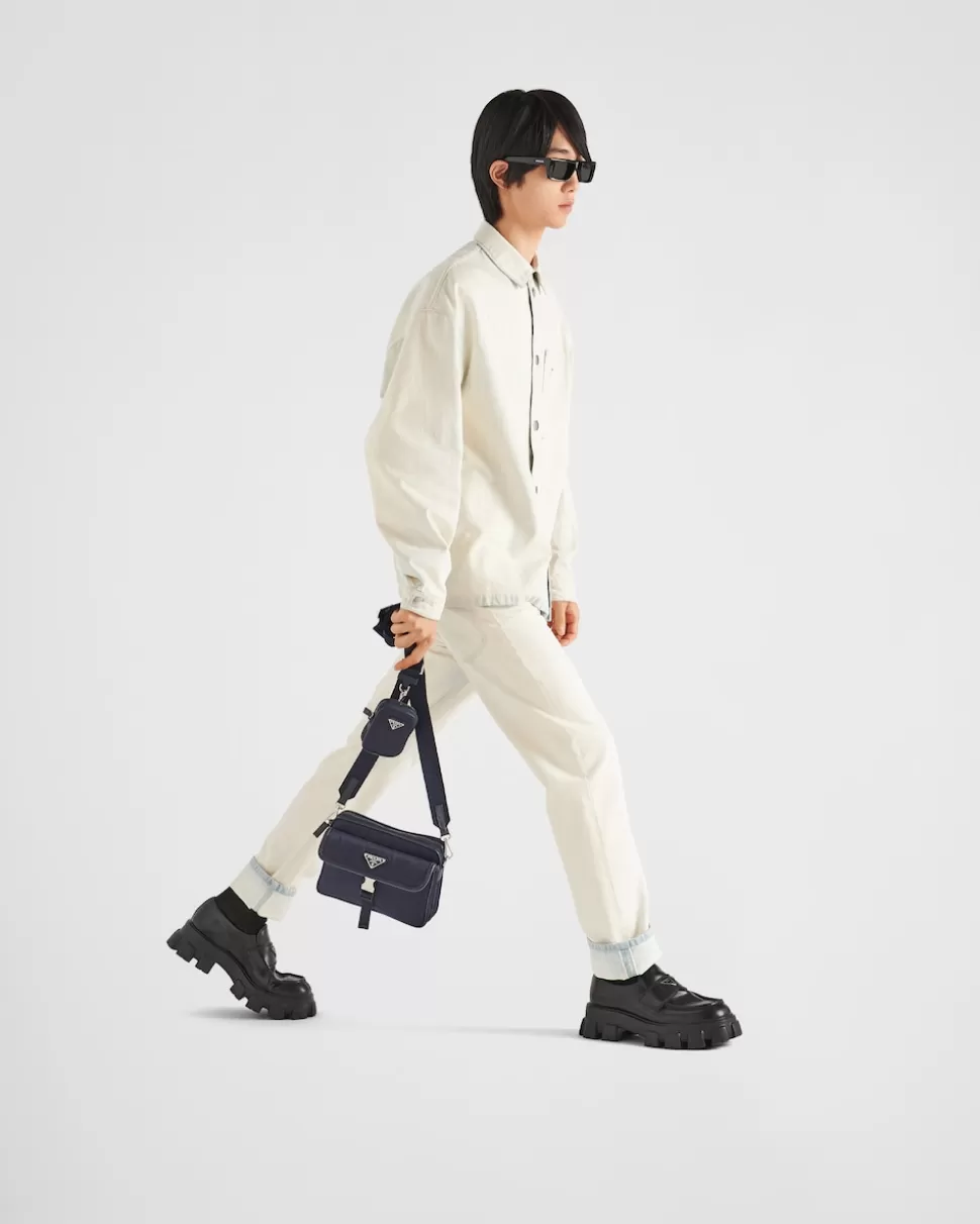 Flash Sale Prada Schultertasche Aus Re-nylon Und Saffiano-leder Schwarz