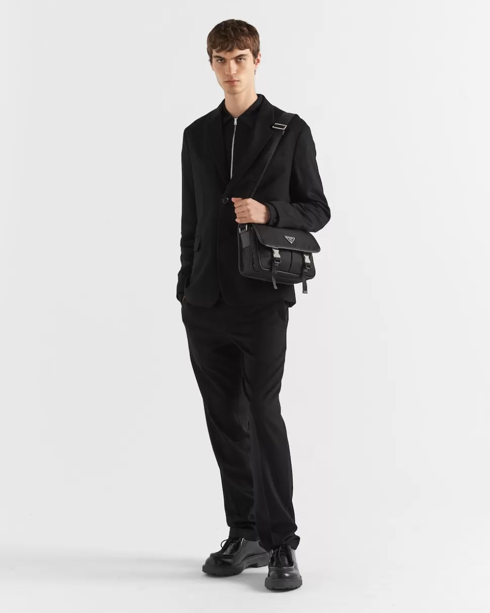 Flash Sale Prada Schultertasche Aus Re-nylon Und Saffiano-leder Schwarz