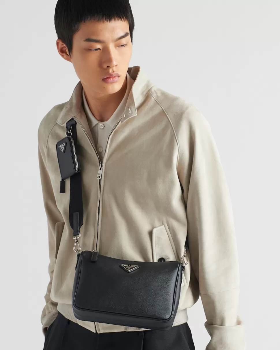 Cheap Prada Schultertasche Aus Saffiano-leder Schwarz