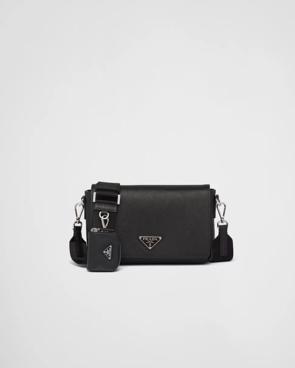 Cheap Prada Schultertasche Aus Saffiano-leder Schwarz