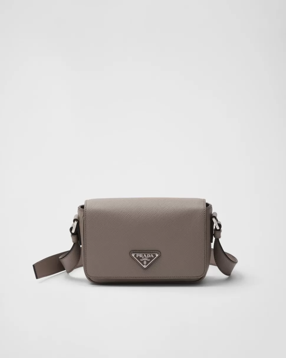 Hot Prada Schultertasche Aus Saffiano-leder Schwarz