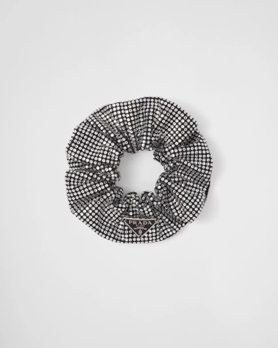 Online Prada Scrunchie Aus Satin Schwarz