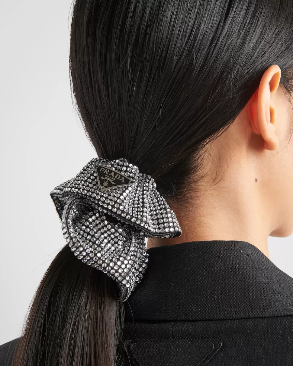 Online Prada Scrunchie Aus Satin Schwarz