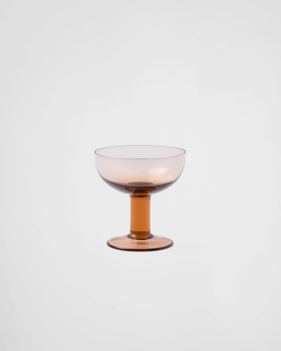 Shop Prada Set Mit Zwei Champagner-coupe-gläsern Aus Kristall – Plinth Meerblau